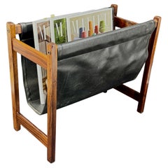 Danish Mid-Century Rosewood Rectangular Magazine Rack Holder
