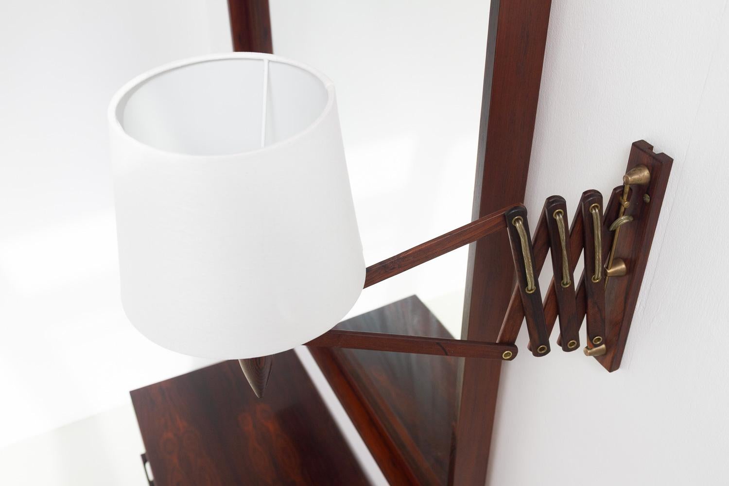 Lampada da parete a forbice in palissandro danese del Mid-Century, anni '60. in vendita 7