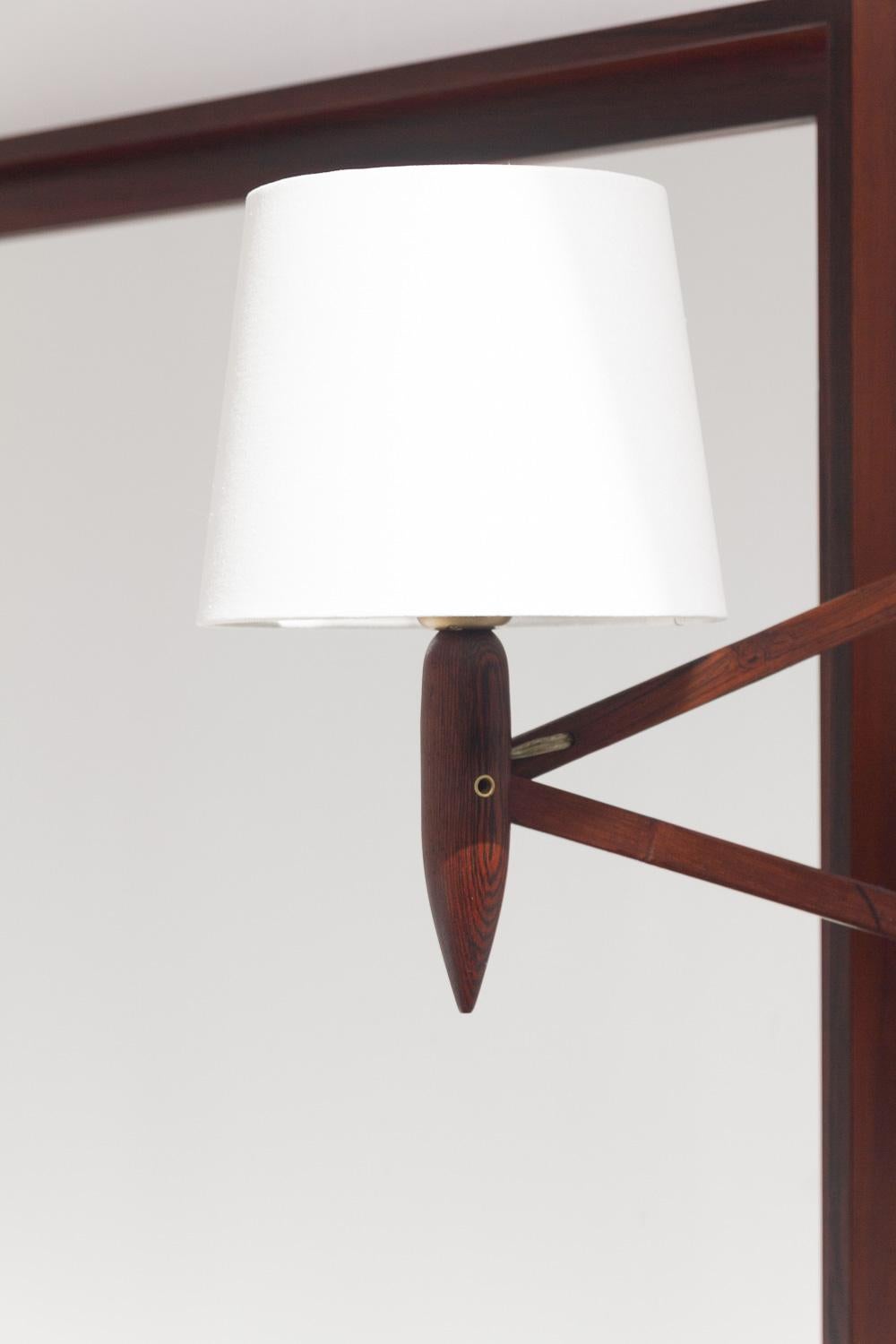 Lampada da parete a forbice in palissandro danese del Mid-Century, anni '60. in vendita 8