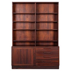 Danish Mid-Century Rosewood Sideboard Cabinet Hutch