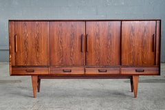 Danish Midcentury Rosewood Sideboard with Built-In Rosewood Bar