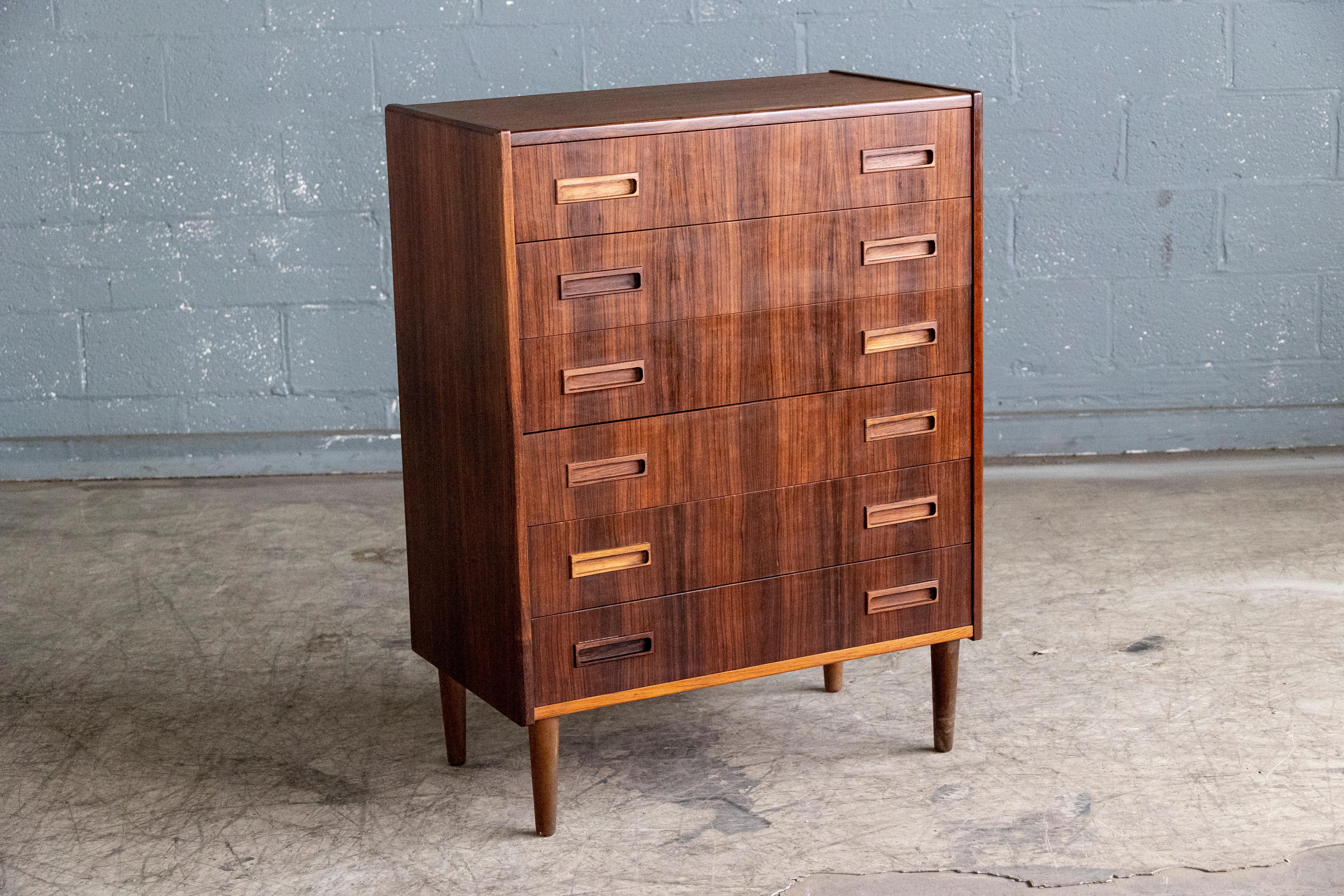 Mid-Century Modern Danish Mid-Century Rosewood Six-Drawer Dresser 1960's