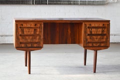 Danish Midcentury Rosewood Small Executive Desk by J. Svenstrup 1960s 'v'