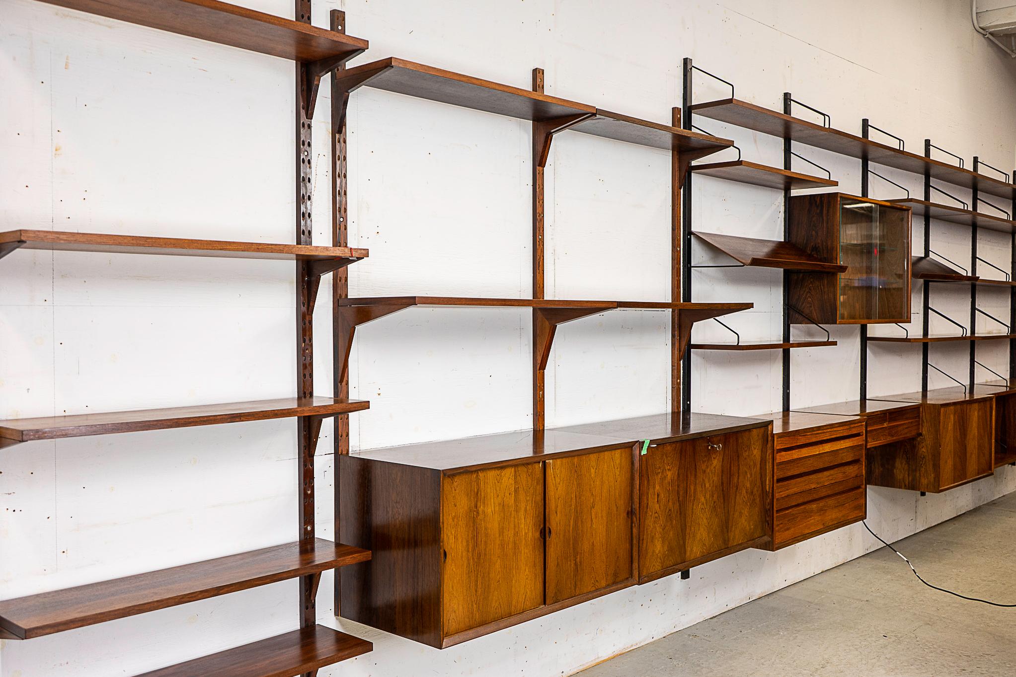 Danish Mid Century Rosewood Wall System For Sale 4