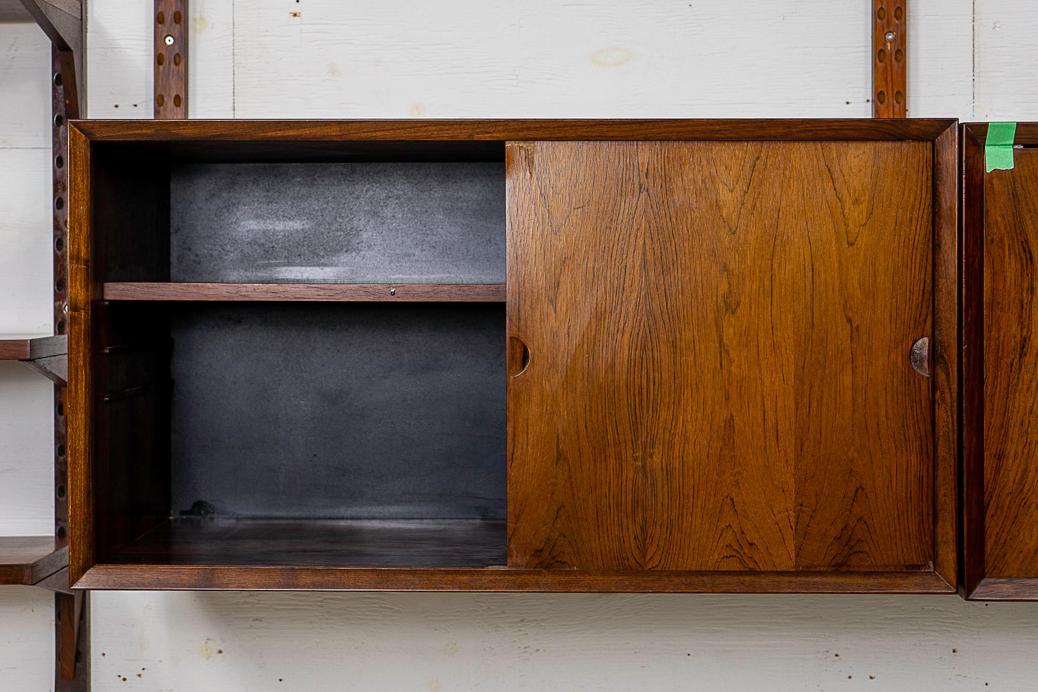Danish Mid Century Rosewood Wall System In Good Condition For Sale In VANCOUVER, CA