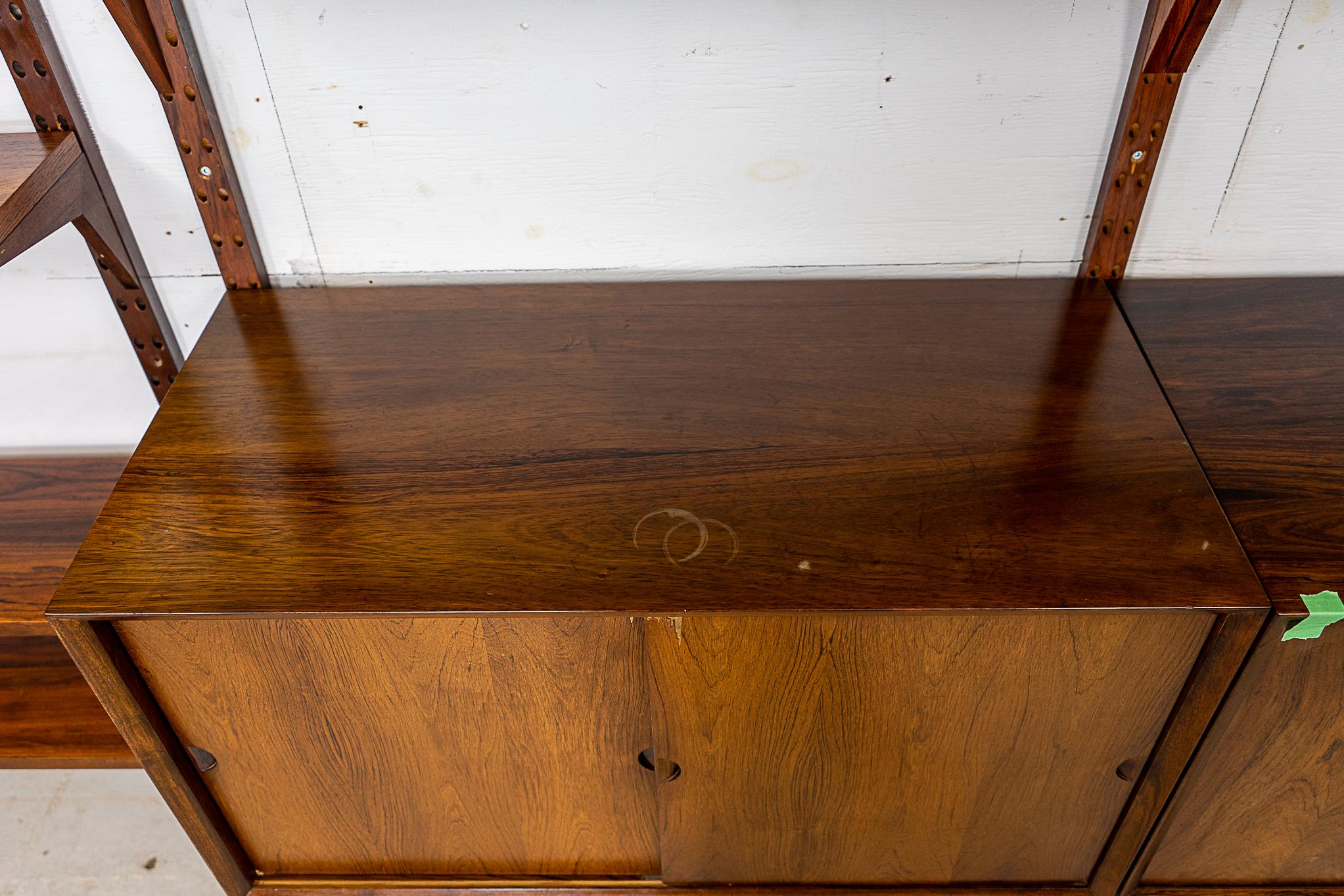 Danish Mid Century Rosewood Wall System For Sale 1