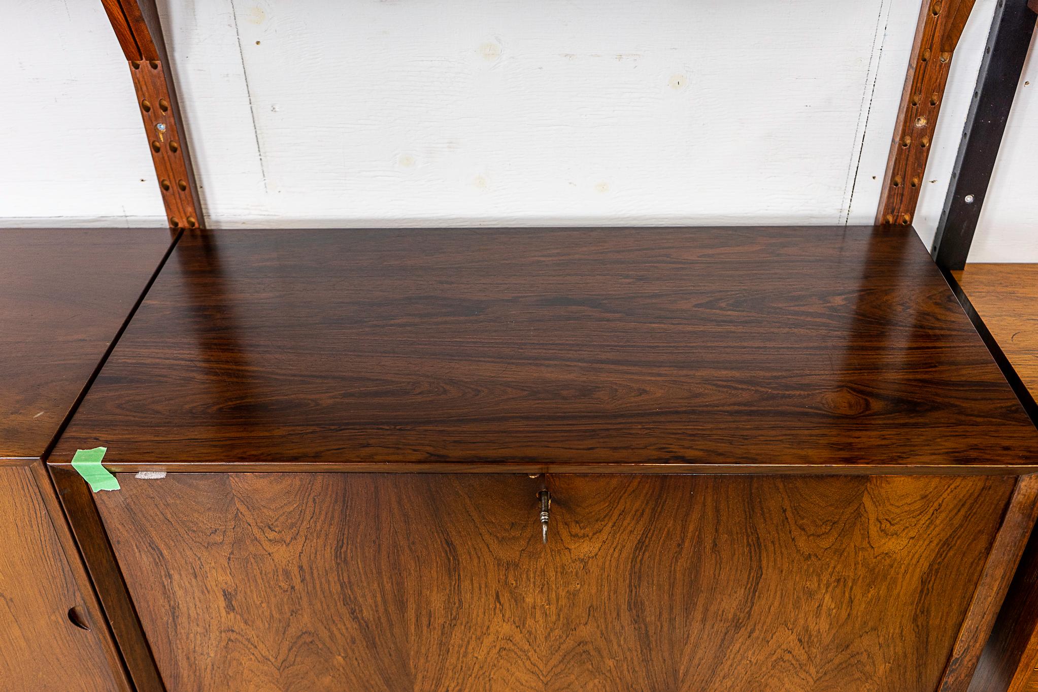 Danish Mid Century Rosewood Wall System For Sale 2
