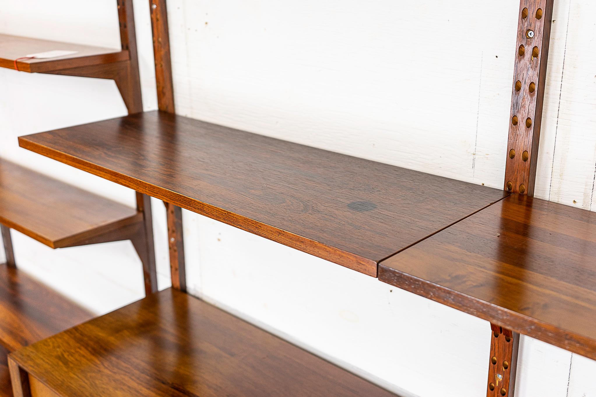 Danish Mid Century Rosewood Wall System For Sale 3