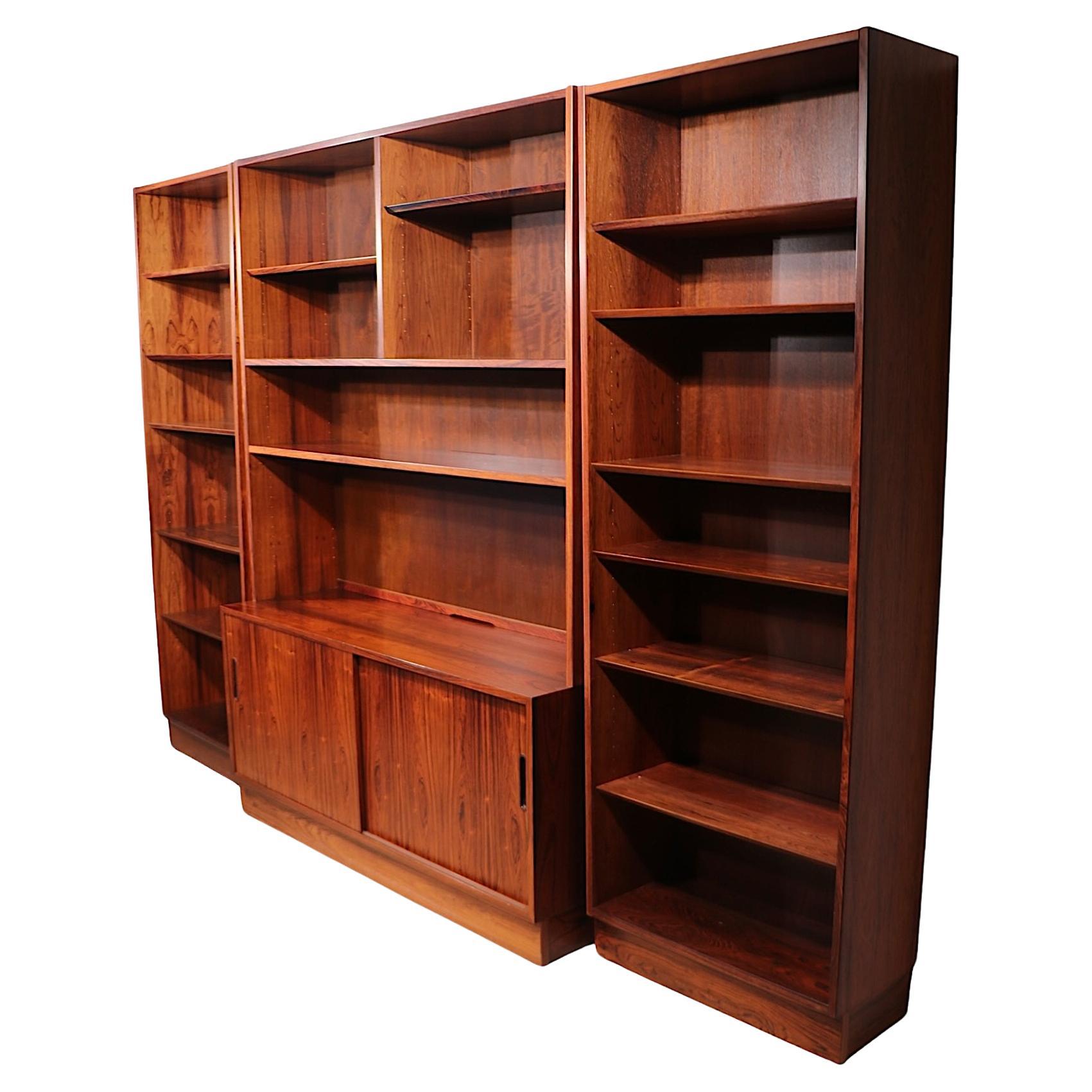 Danish Mid Century Rosewood  Wall Unit by Poul Hundevad c 1960's  For Sale
