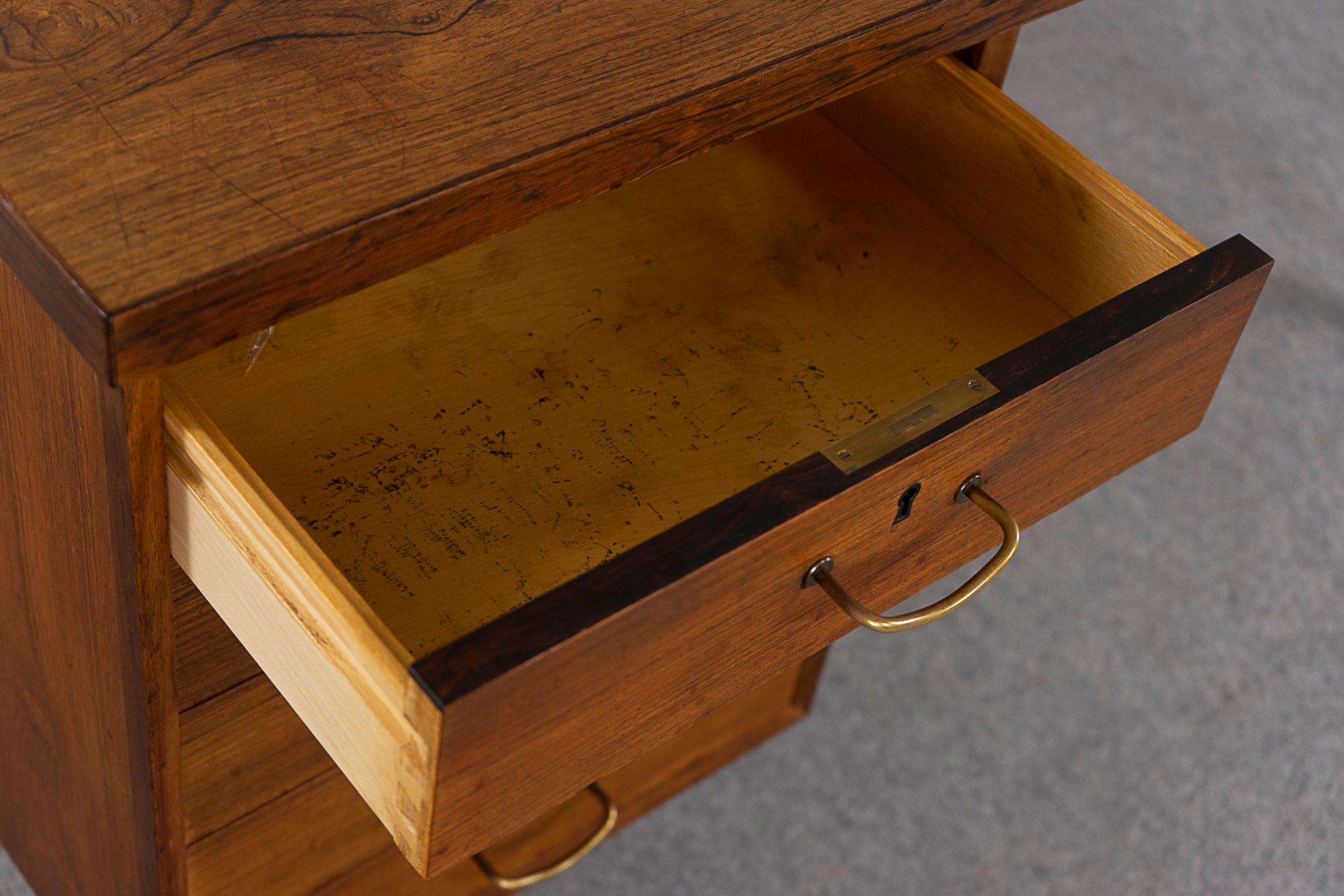 Veneer Danish Mid-Century Rosewood Writing Desk For Sale