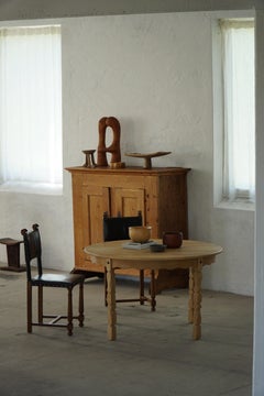 Danish Mid Century, Round Dining Table in Solid Oak with Two Extensions, 1960s