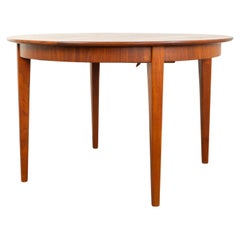 Danish Mid-Century Round Teak Dining Table by Henning Kjaernulf