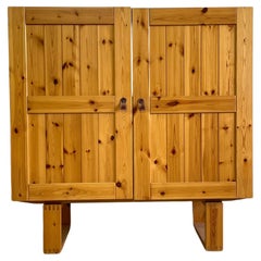 Retro Danish Mid-Century Rustic Tall Bar Cabinet or Sideboard Pine
