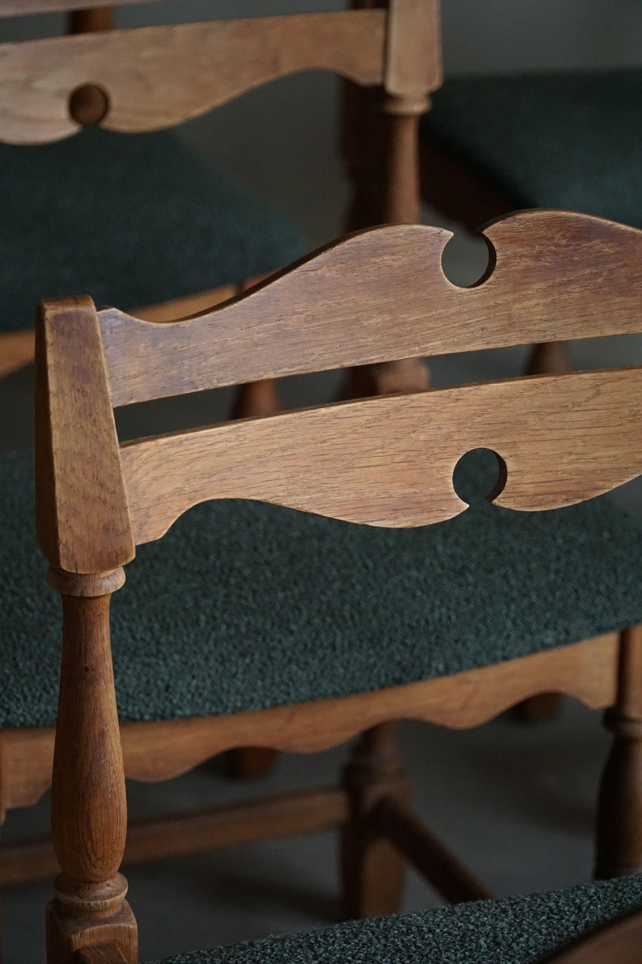 Ensemble de 10 chaises danoises du milieu du siècle en Oak Oak & Greene Greene, années 1960 en vente 11