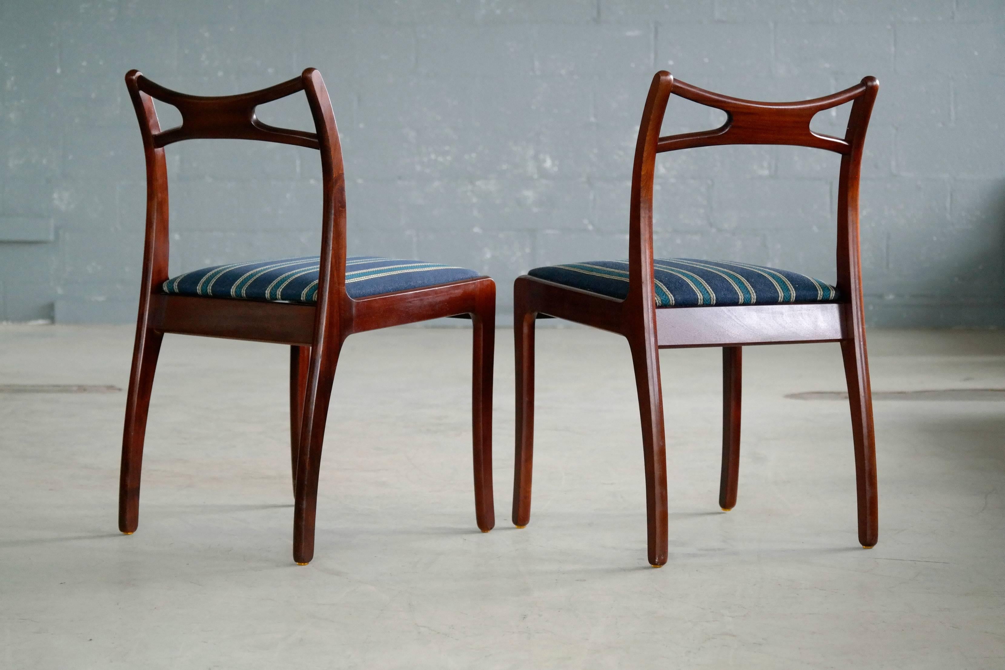 Mid-20th Century Danish Midcentury Set of Six Mahogany Dining Chairs