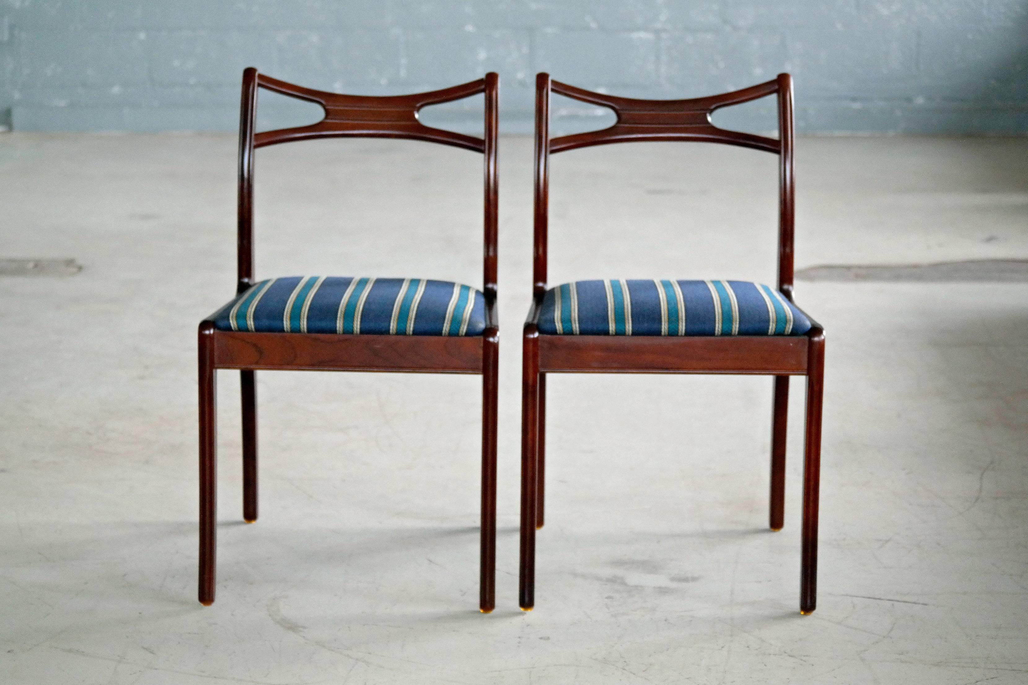 Danish Midcentury Set of Six Mahogany Dining Chairs 1