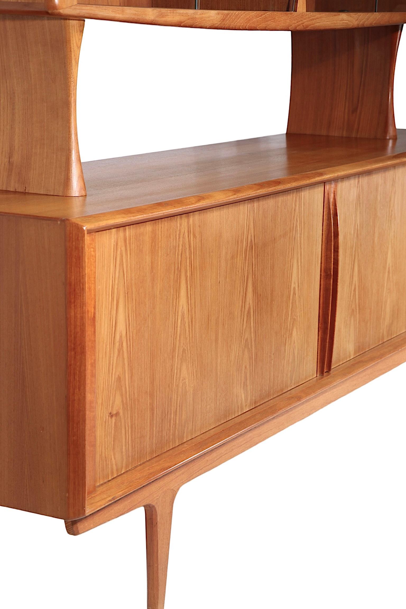 Scandinavian Modern Danish Mid Century Showcase Sideboard Credenza by Bernard Pedersen Model 142  For Sale