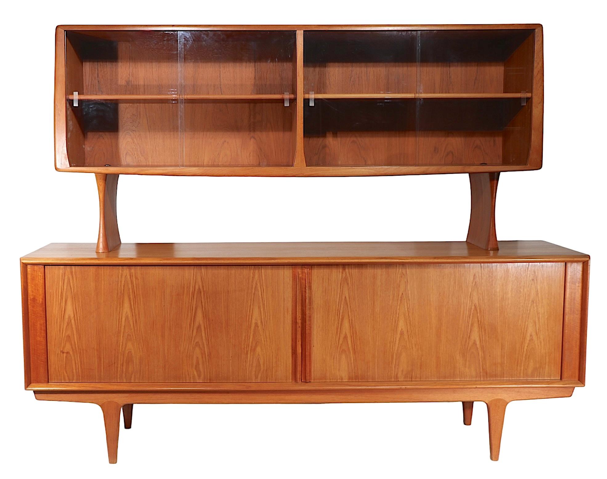 20th Century Danish Mid Century Showcase Sideboard Credenza by Bernard Pedersen Model 142  For Sale