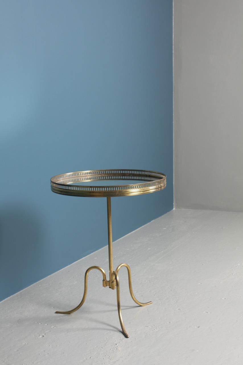 Scandinavian Modern Danish Midcentury Side Table in Brass by Lysberg Hansen & Terp, 1950s