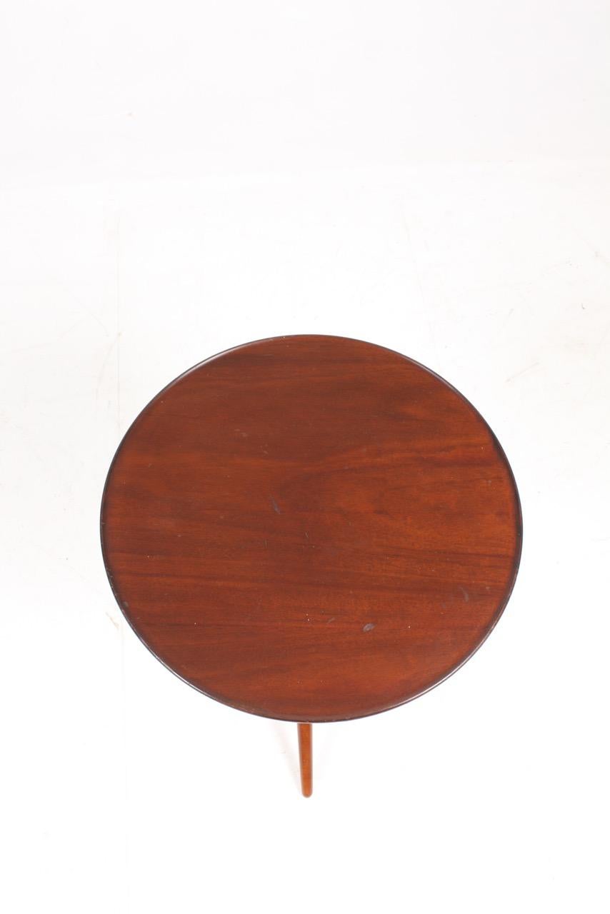 Danish Midcentury Side Table, Solid Mahogany by Cabinetmaker Frits Henningsen 1