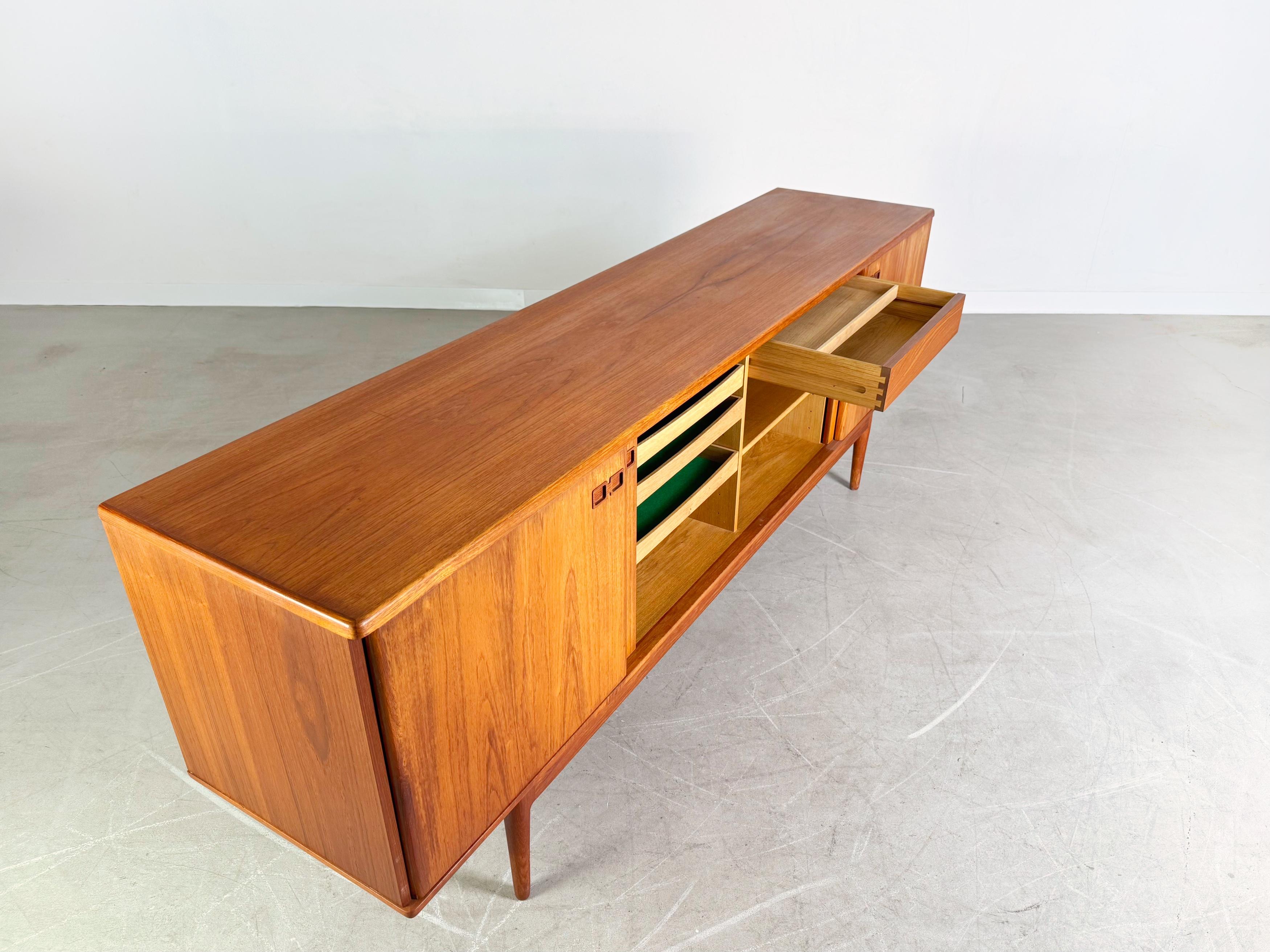 Teak Danish Mid Century sideboard Christian Linneberg teak vintage 60s sideboard For Sale