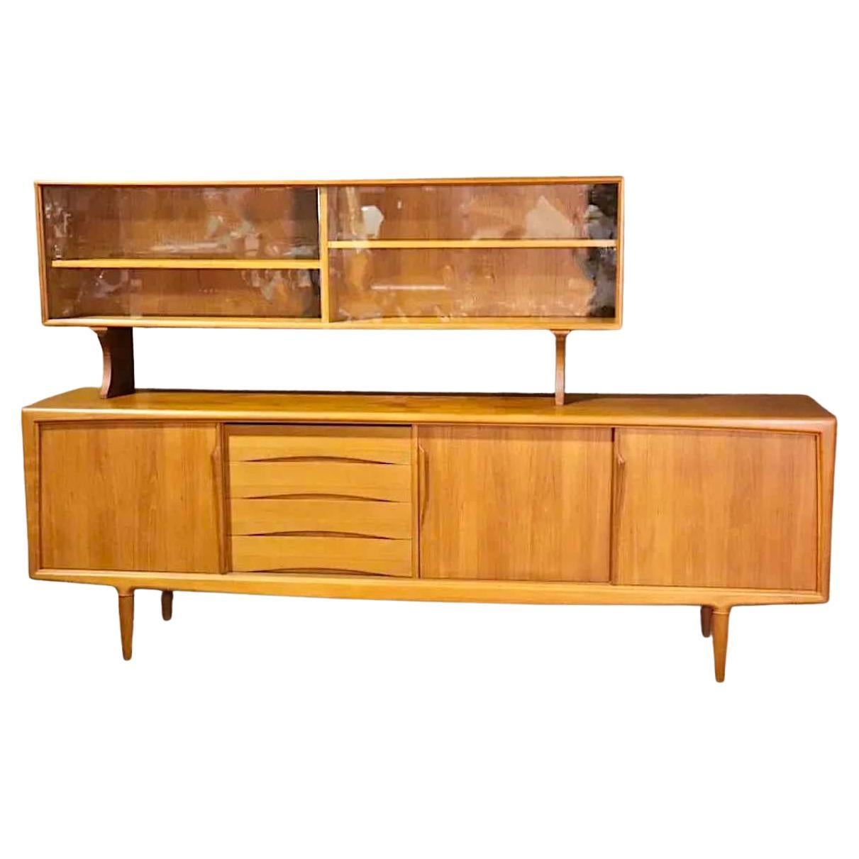 Danish Mid-Century Sideboard w/ Topper For Sale