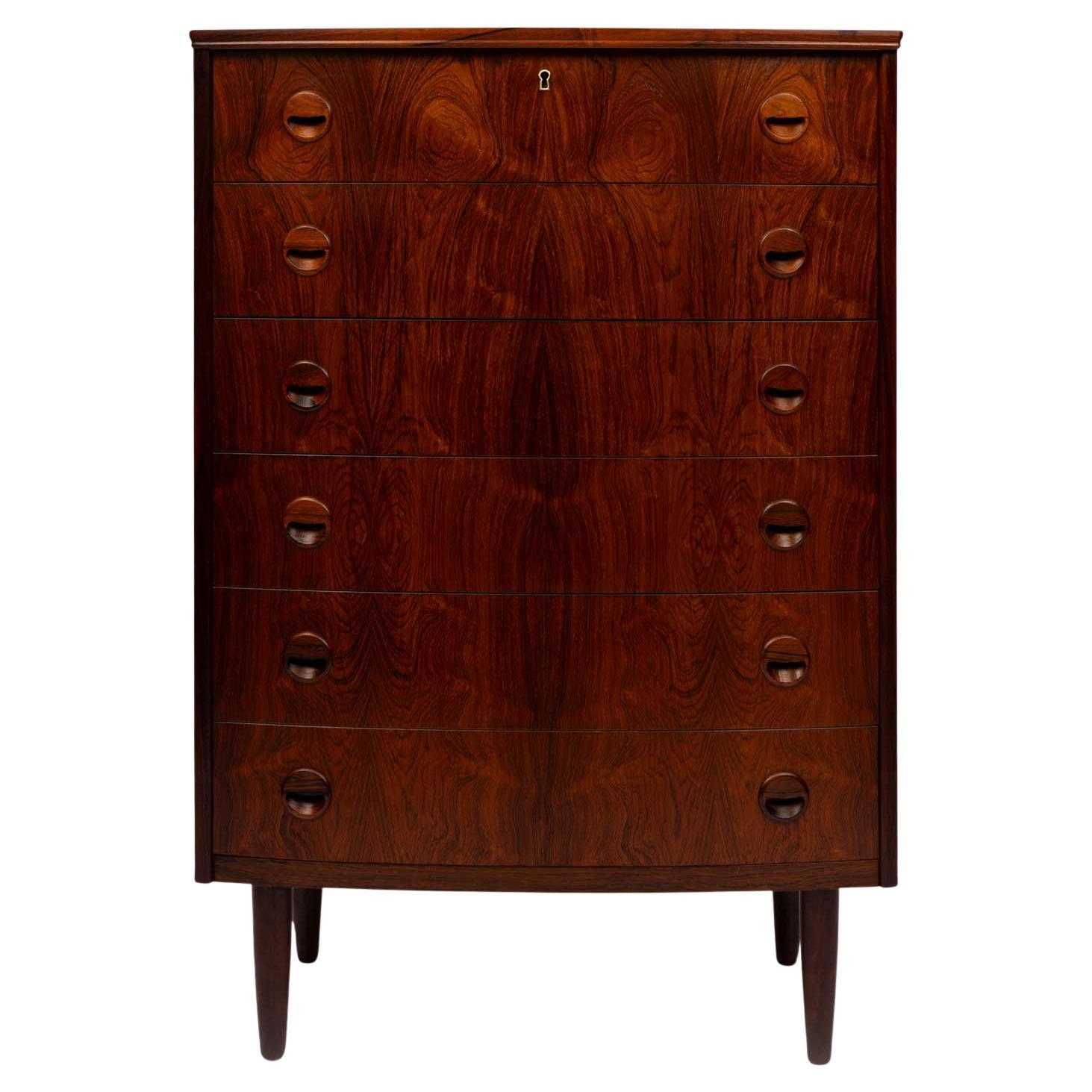 Cómoda danesa de seis cajones de palisandro de mediados de siglo 1960