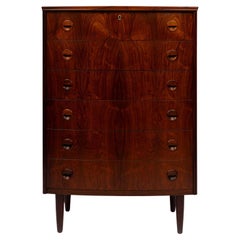 Cómoda danesa de seis cajones de palisandro de mediados de siglo 1960