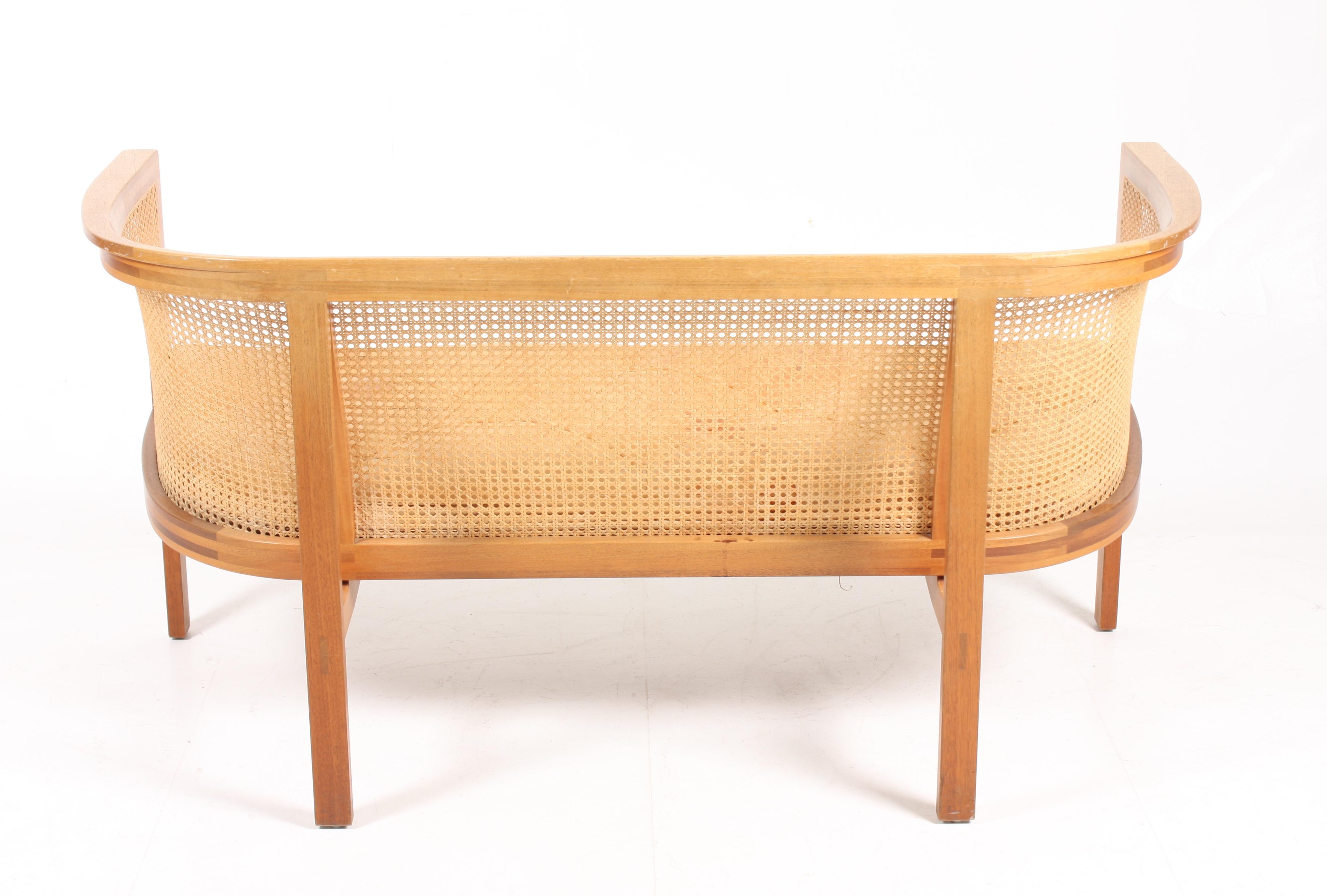 Danish Midcentury Sofa in Mahogany and Patinated Leather by Rud Thygesen For Sale 5