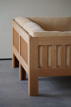 Danish Mid Century Sofa with Oak Frame, Reupholstered, by Tage Poulsen, 1960s