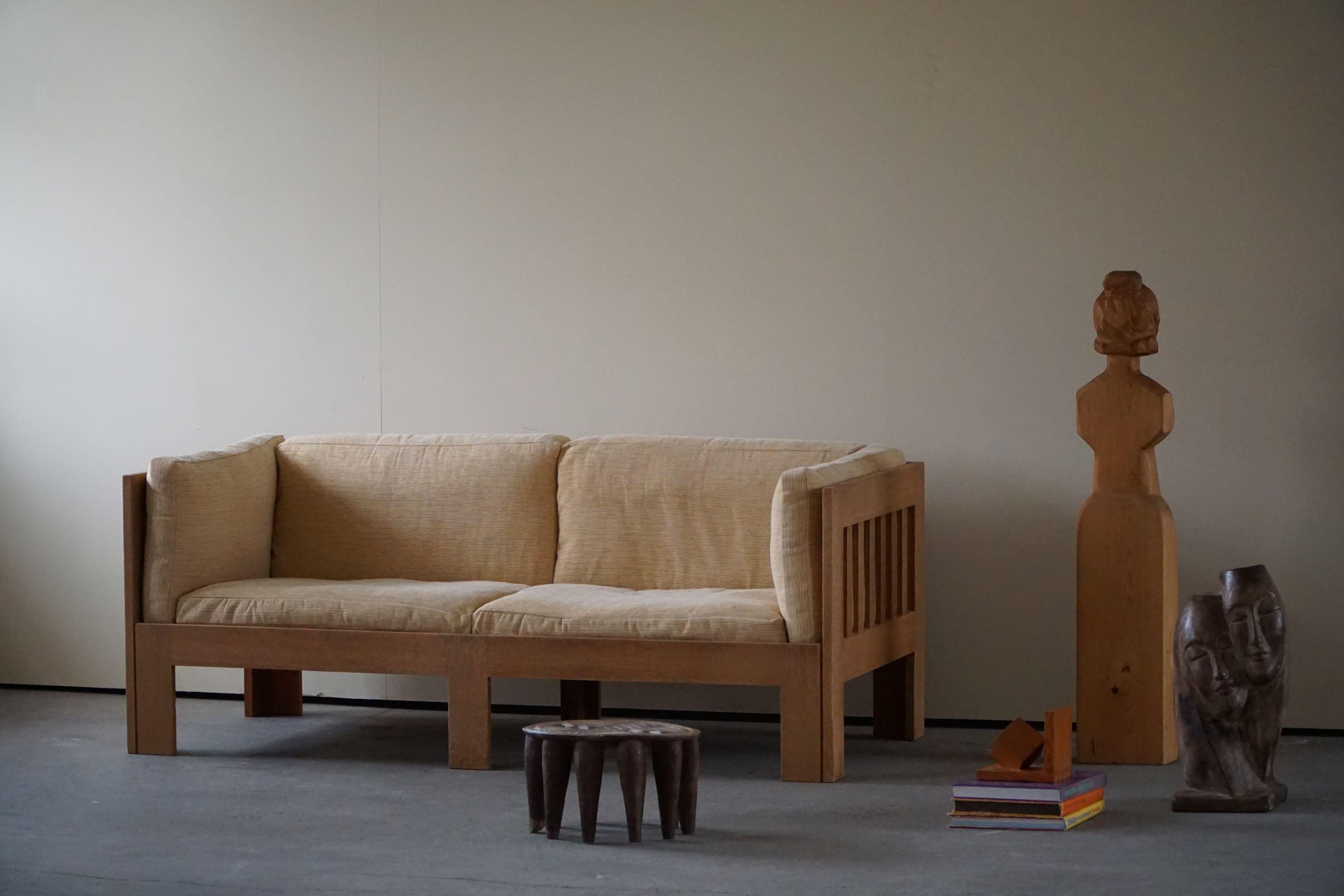 Mid-Century Modern Danish Mid Century Sofa with Oak Frame, Reupholstered, by Tage Poulsen, 1960s