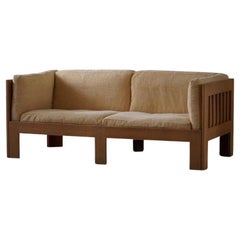 Danish Mid Century Sofa with Oak Frame, Reupholstered, by Tage Poulsen, 1960s