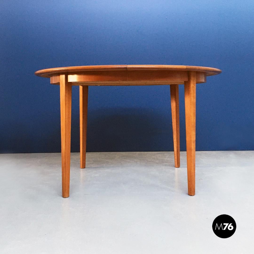 Mid-Century Modern Danish Midcentury Solid Blond Teak Adjustable Dining Table, 1960s