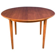 Danish Midcentury Solid Blond Teak Adjustable Dining Table, 1960s