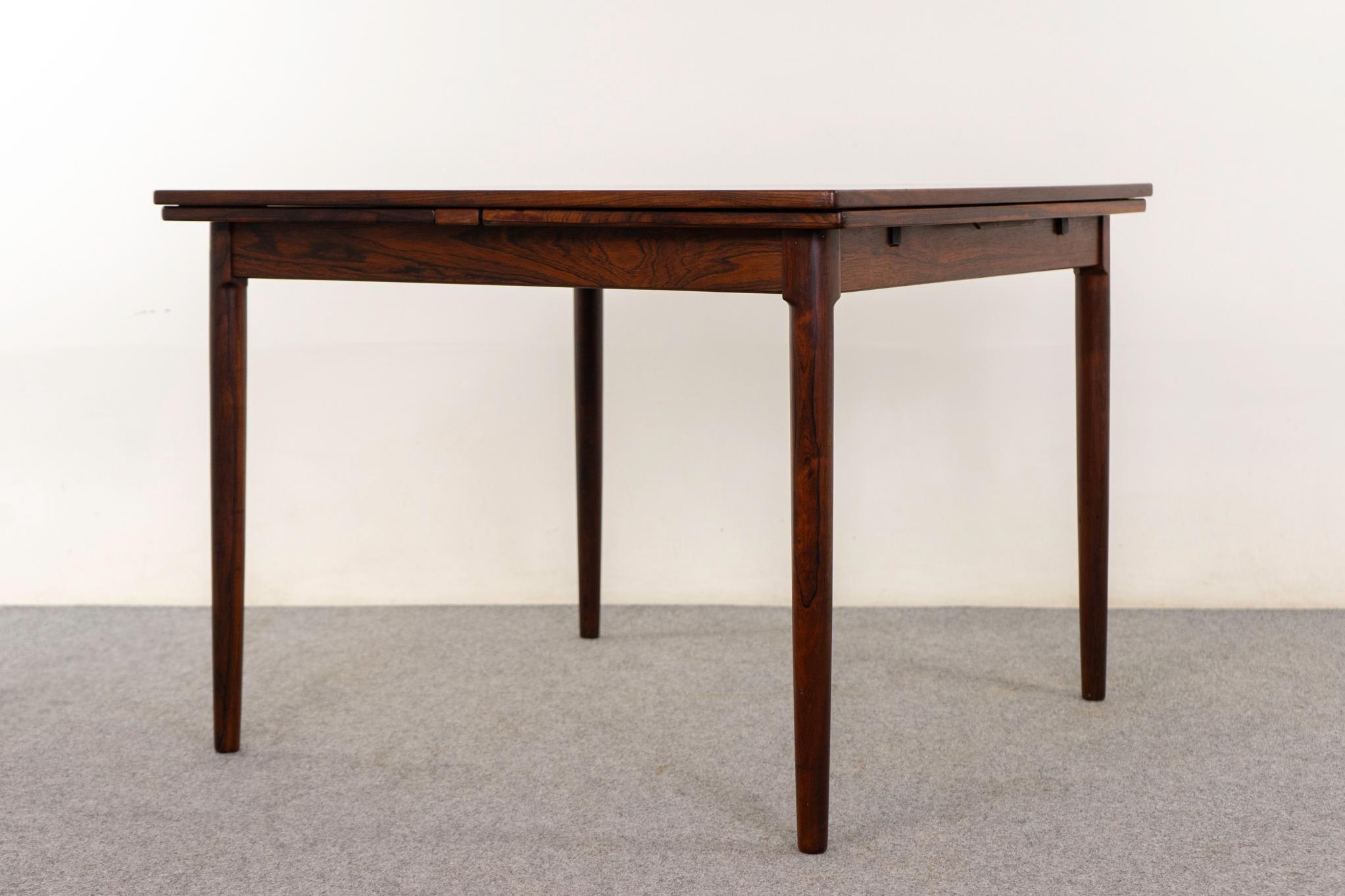 Danish Mid-Century Square Rosewood Draw Leaf Dining Table 4