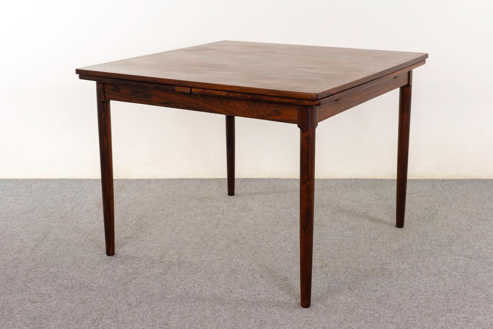 Danish Mid-Century Square Rosewood Draw Leaf Dining Table 5