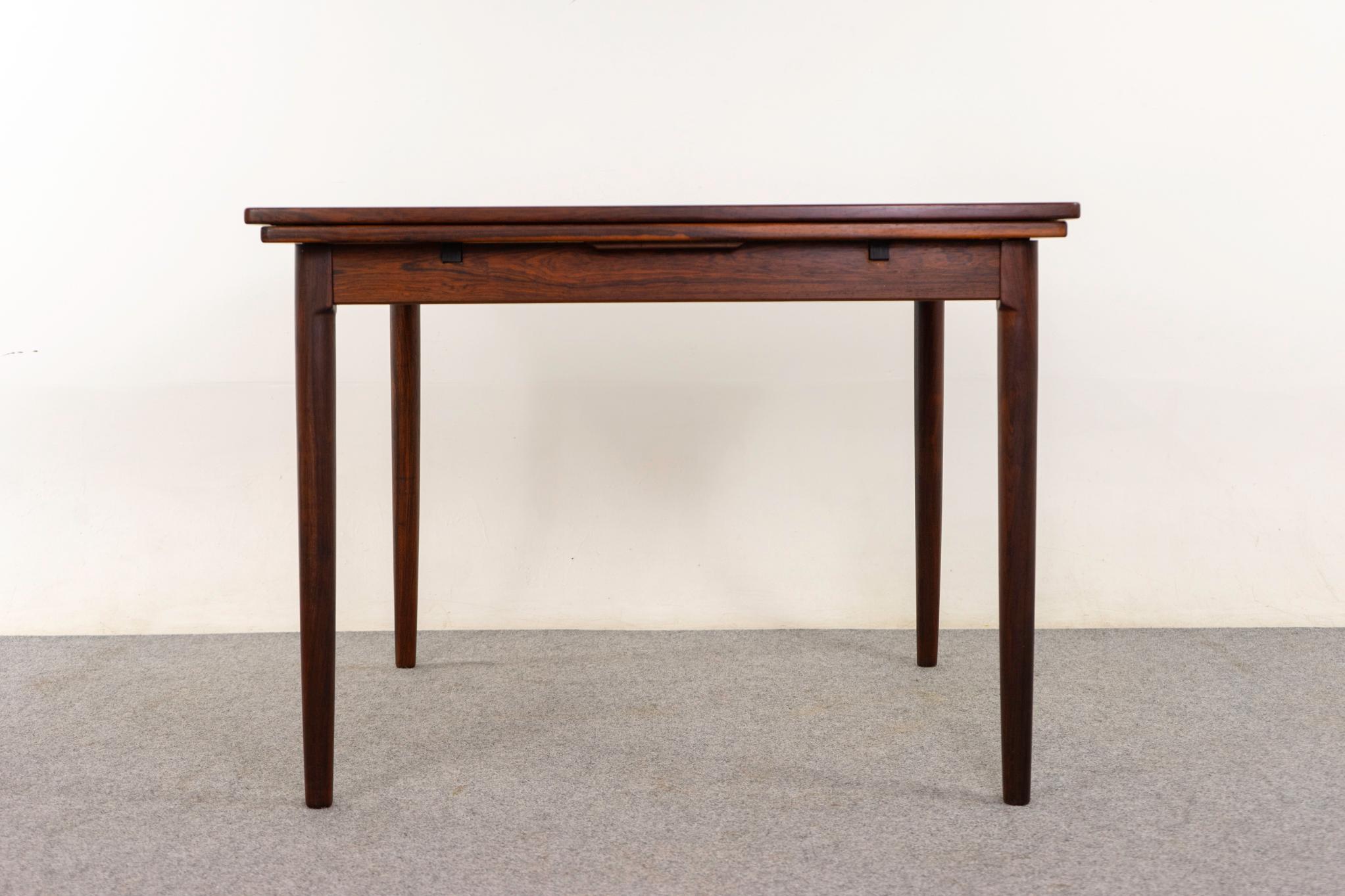 Danish Mid-Century Square Rosewood Draw Leaf Dining Table 6