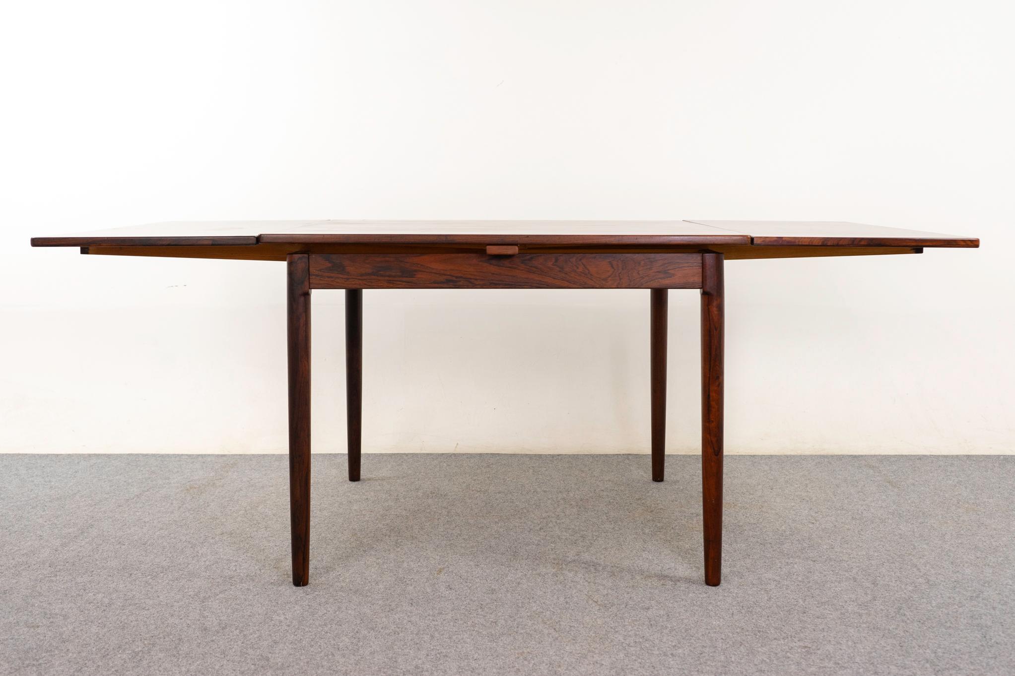 Mid-20th Century Danish Mid-Century Square Rosewood Draw Leaf Dining Table