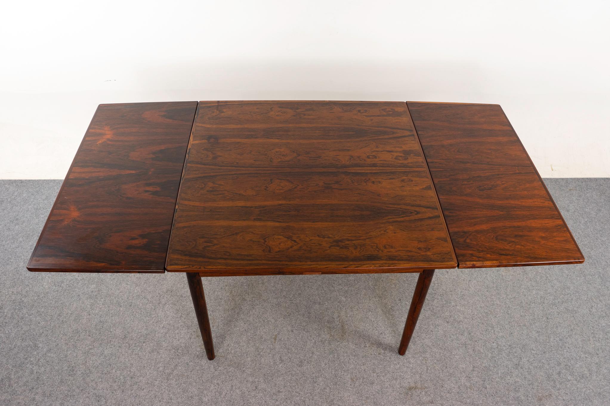 Danish Mid-Century Square Rosewood Draw Leaf Dining Table 1