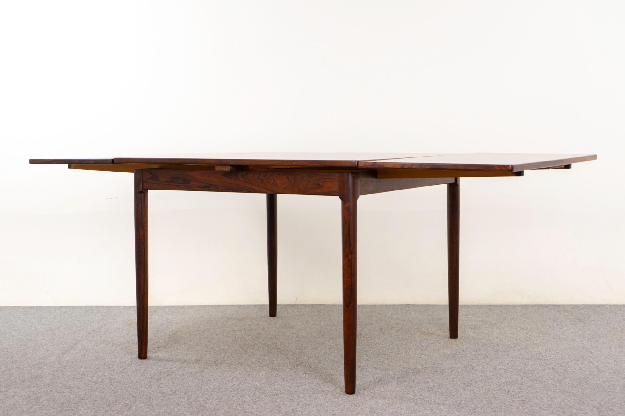 Danish Mid-Century Square Rosewood Draw Leaf Dining Table 3