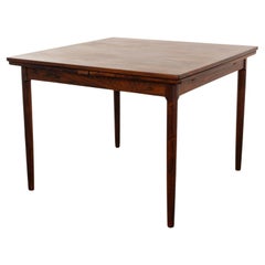 Danish Mid-Century Square Rosewood Draw Leaf Dining Table