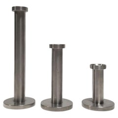 Danish Mid-Century Stainless Steel Candlestick Holders set of 3