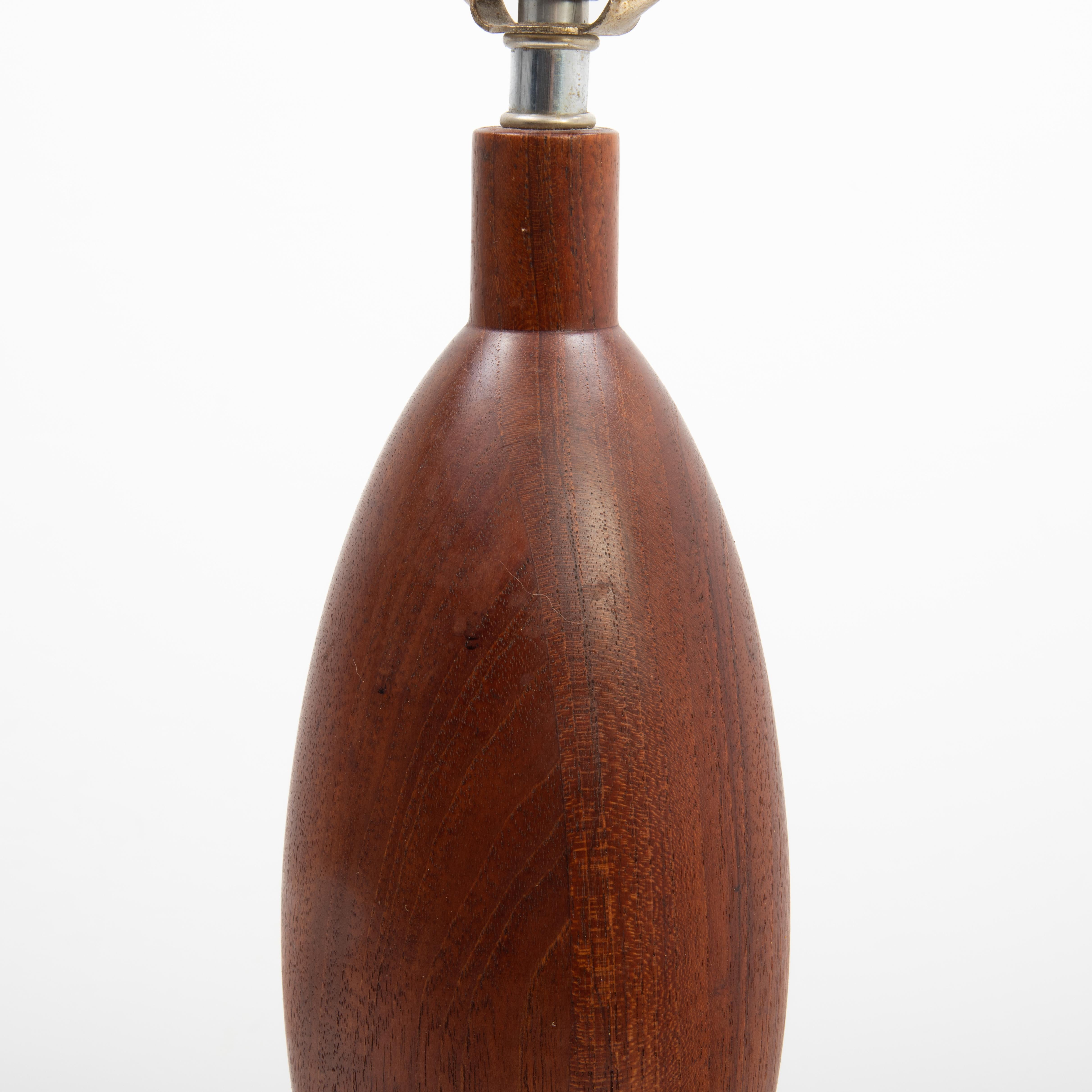 Danish Mid Century Staved Teak Wood Sculptural Table Lamp 1970s ESA For Sale 1
