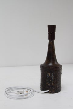 Lampe de table danoise en grès du milieu du siècle, signée Björn Keramik, années 1970.