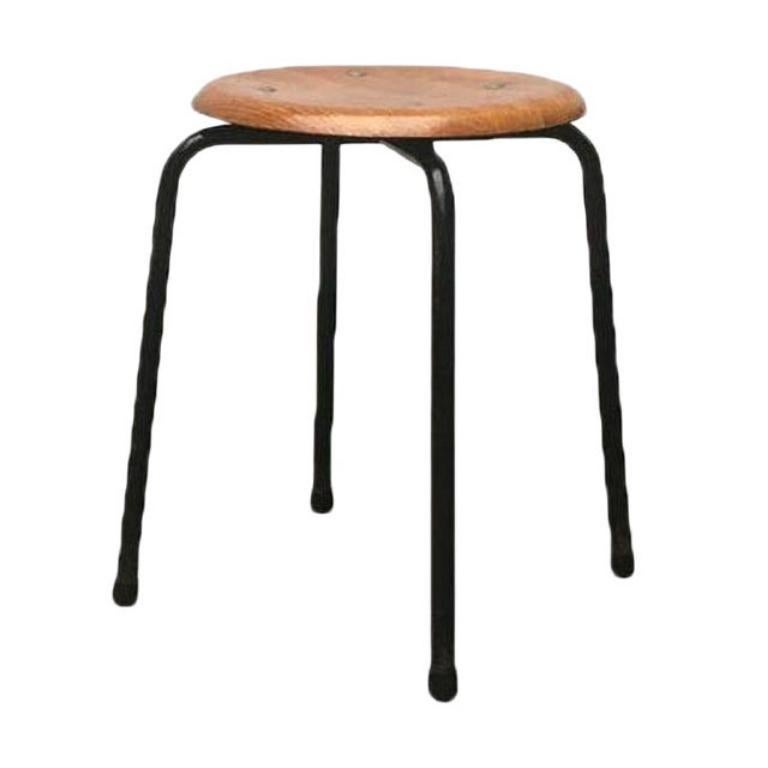 Tabouret danois du milieu du siècle de MH Stalmöbler