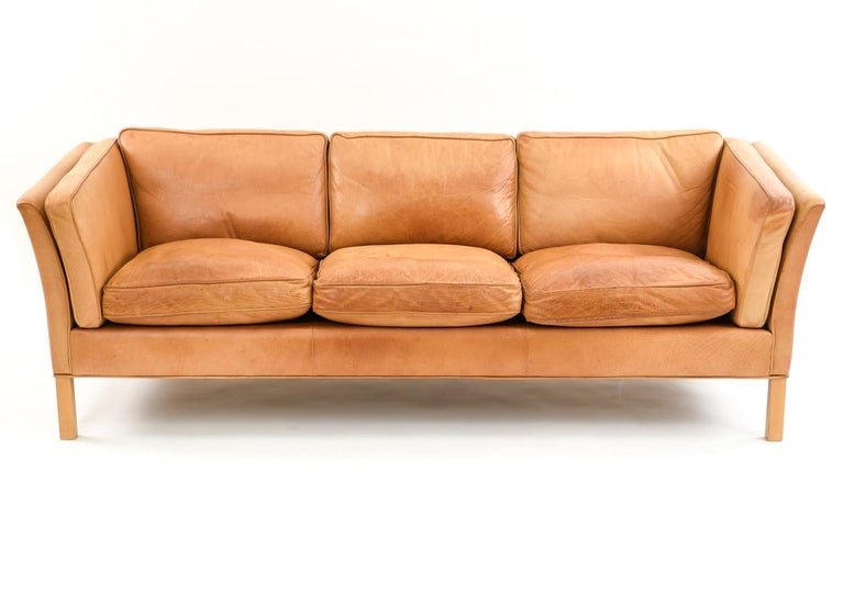 Danish Midcentury Stouby Leather Sofa at 1stDibs