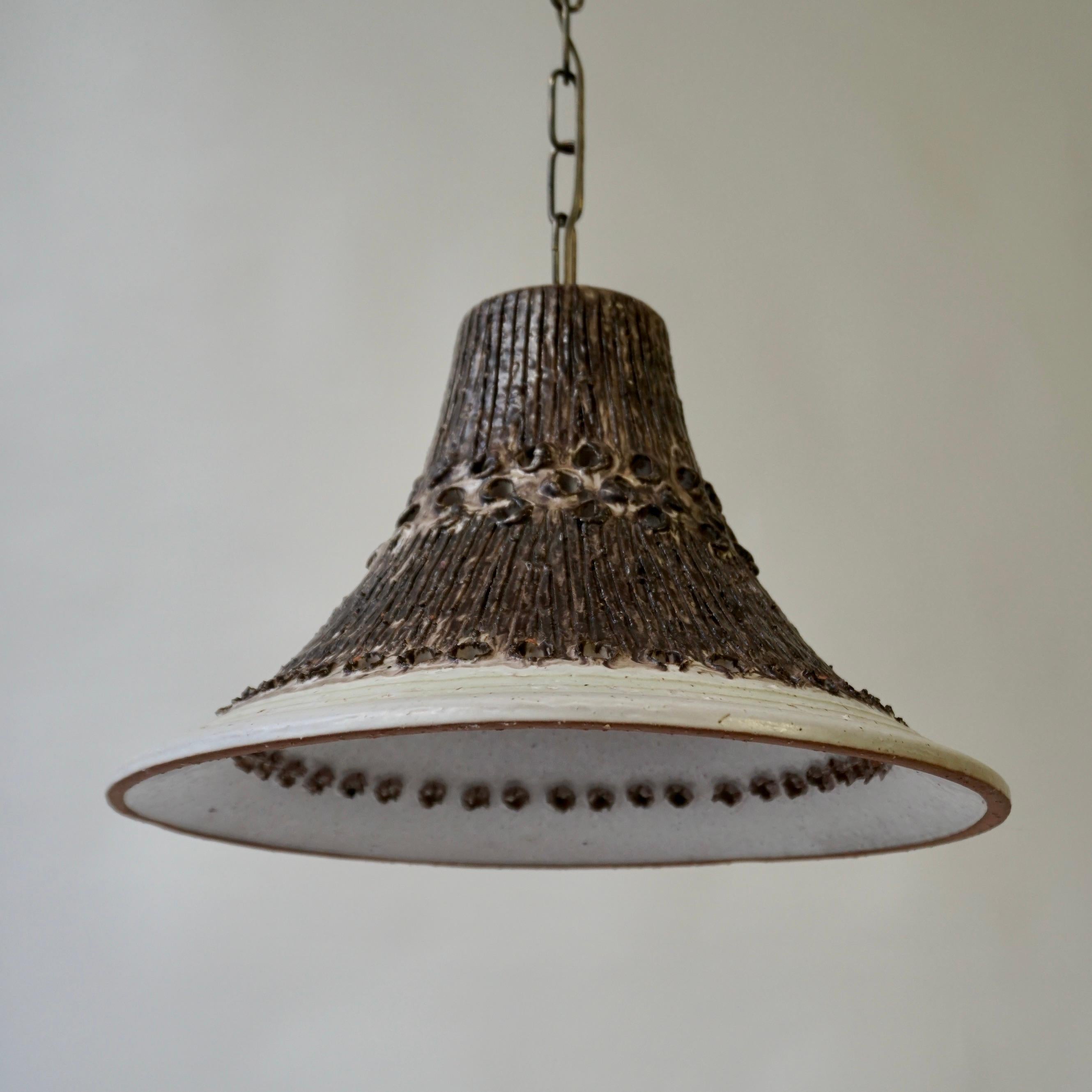 Lampe suspendue danoise du milieu du siècle en Studio Pottery en vente 4