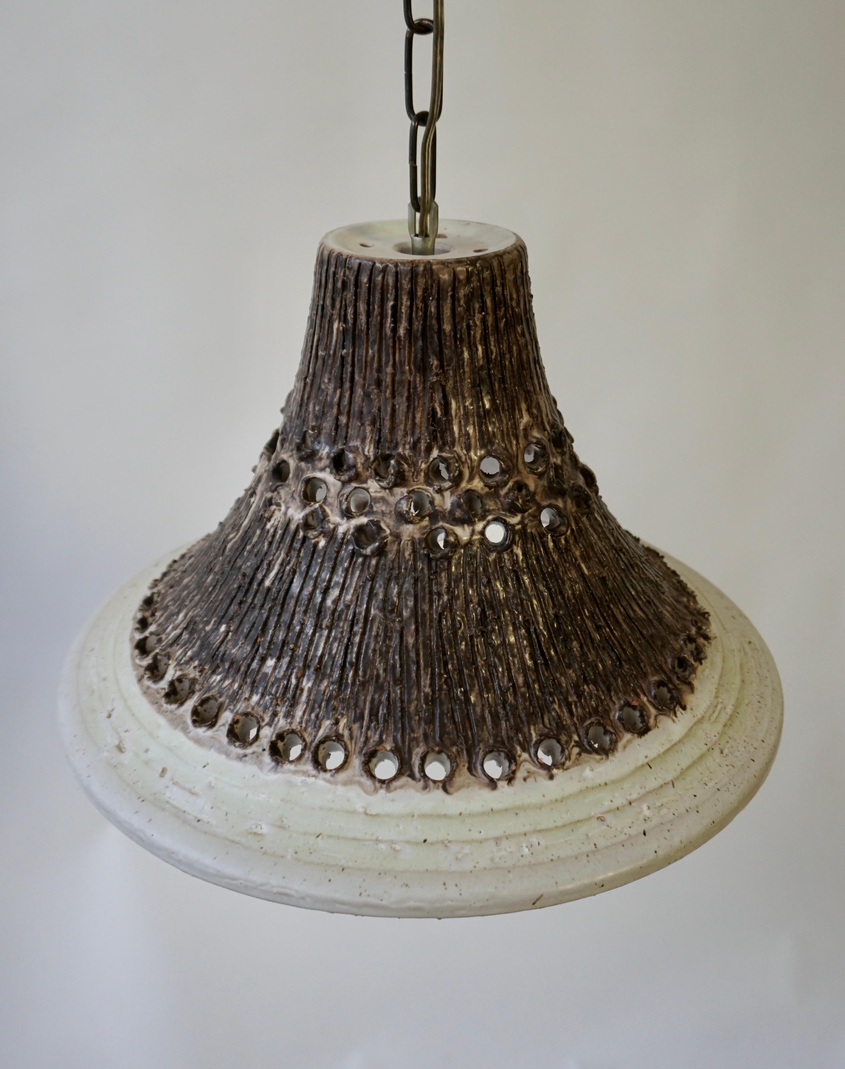 Lampe suspendue danoise du milieu du siècle en Studio Pottery en vente 5