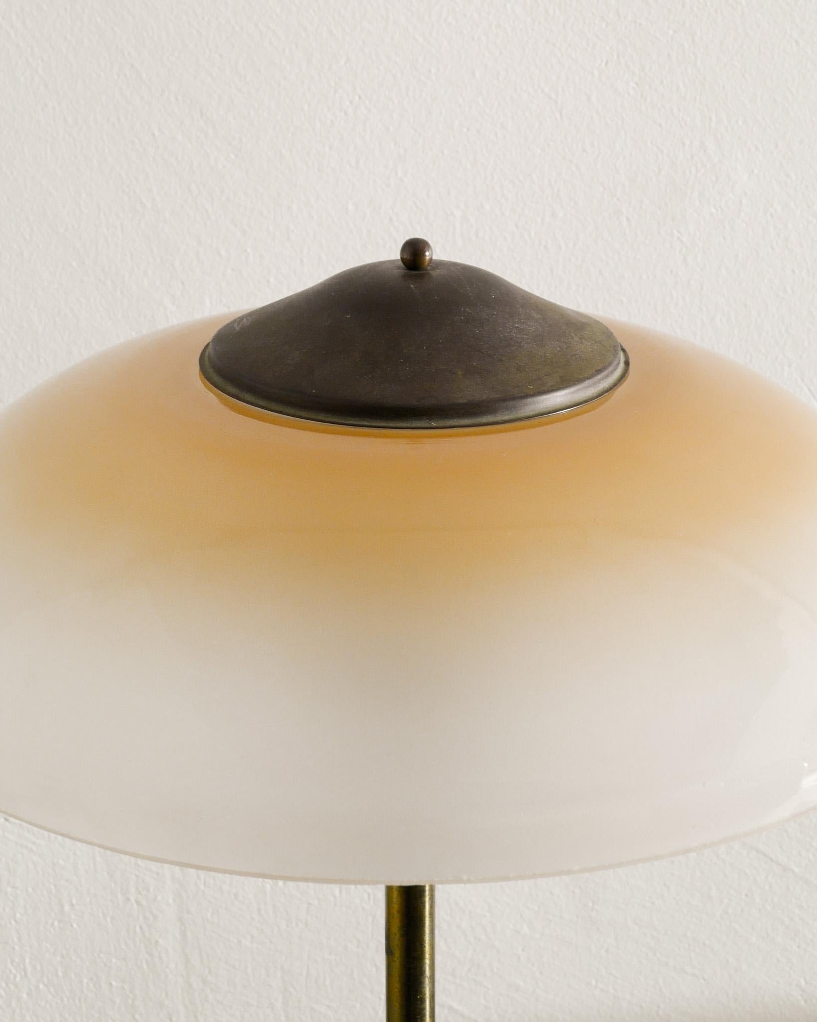 Danish Mid Century Table Desk Lamp in Brass & Glass by Fog & Mørup Denmark 1950s For Sale 2