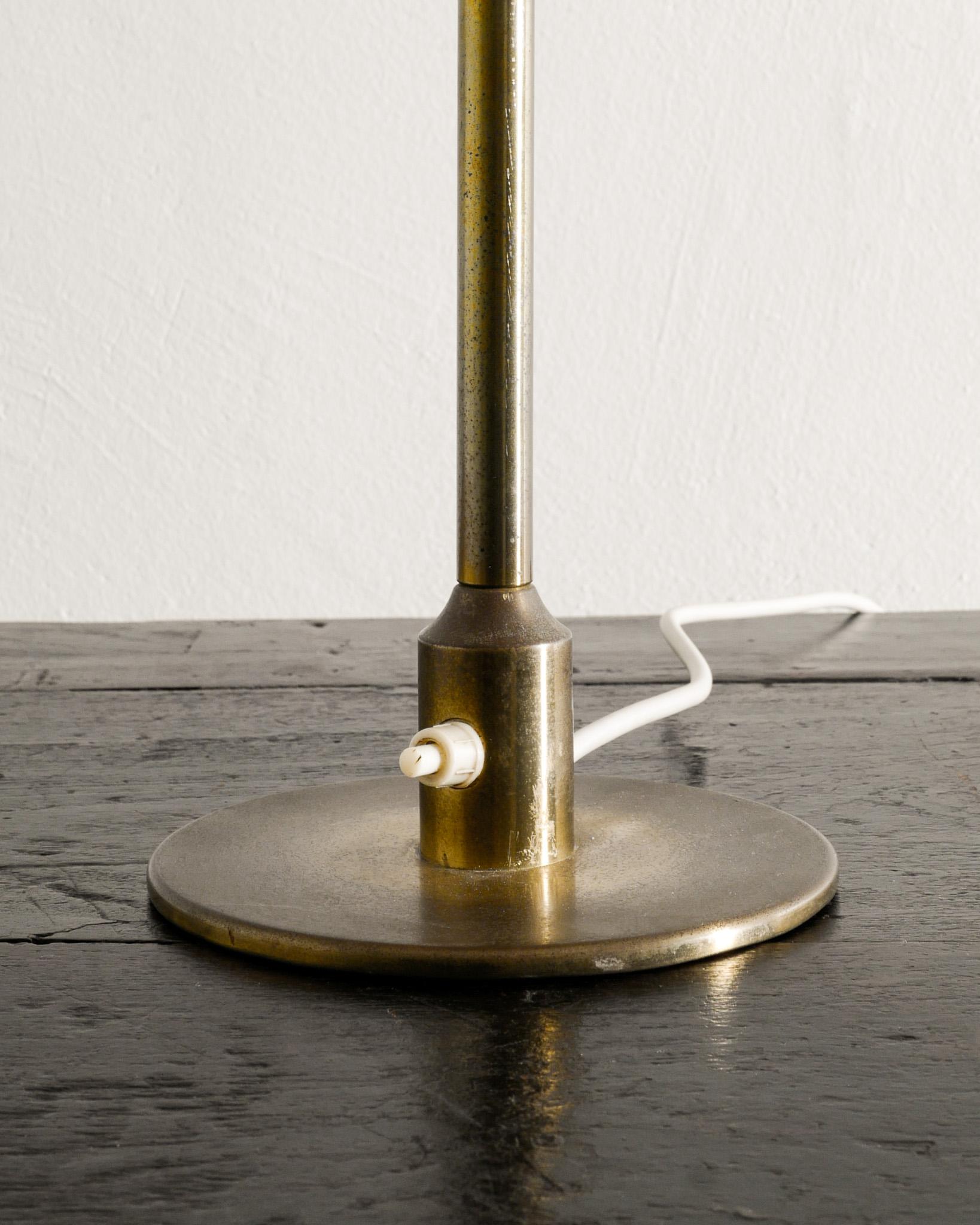 Danish Mid Century Table Desk Lamp in Brass & Glass by Fog & Mørup Denmark 1950s For Sale 3